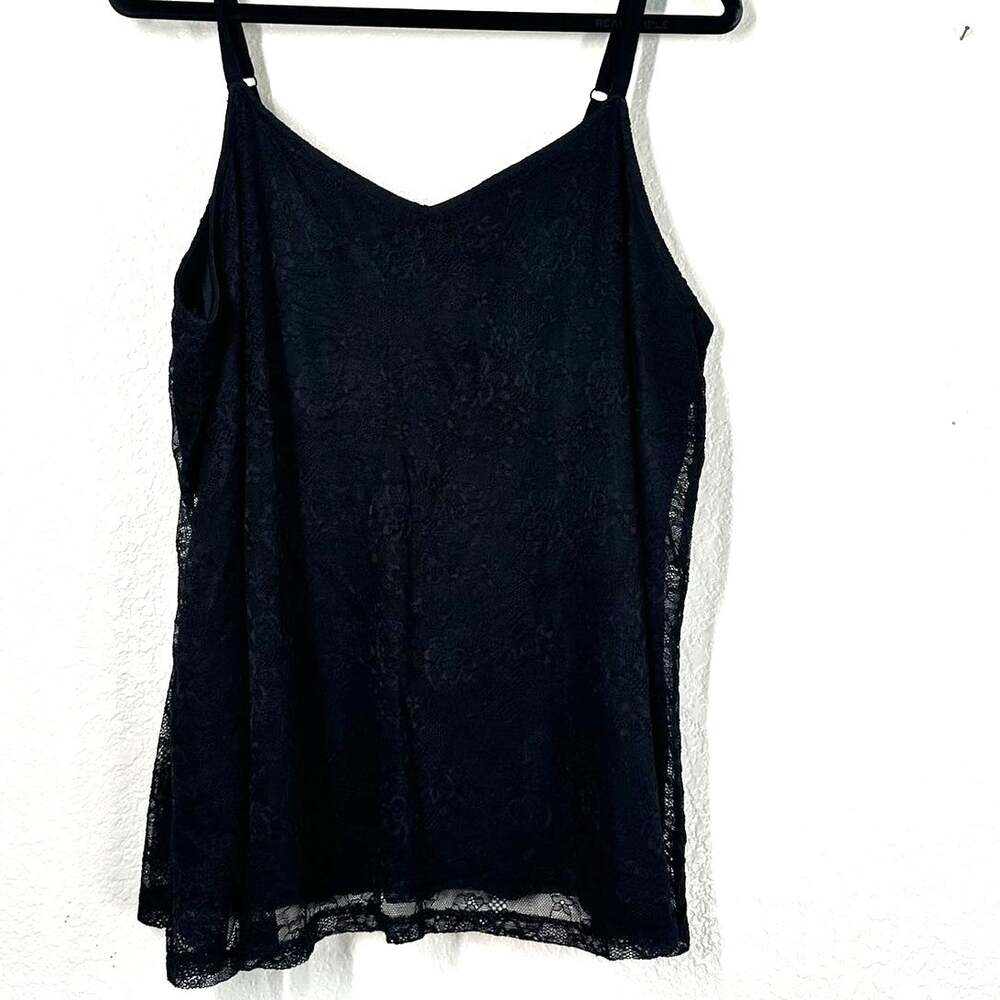 Torrid XL black floral lace camisole tank top cami lace coquette Dark Romance